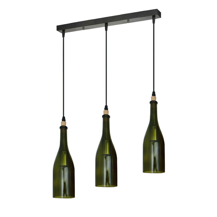 Vintage hanglamp | Vance | Wijnflesstijl | 3-weg | Groente
