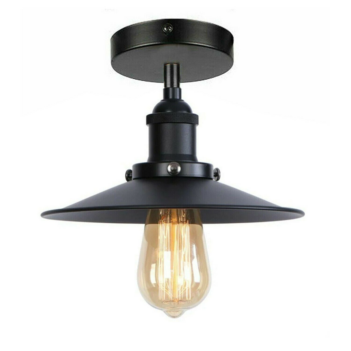 Industrial Flush Ceiling Light | Gary | Metal Shade | Various Colours