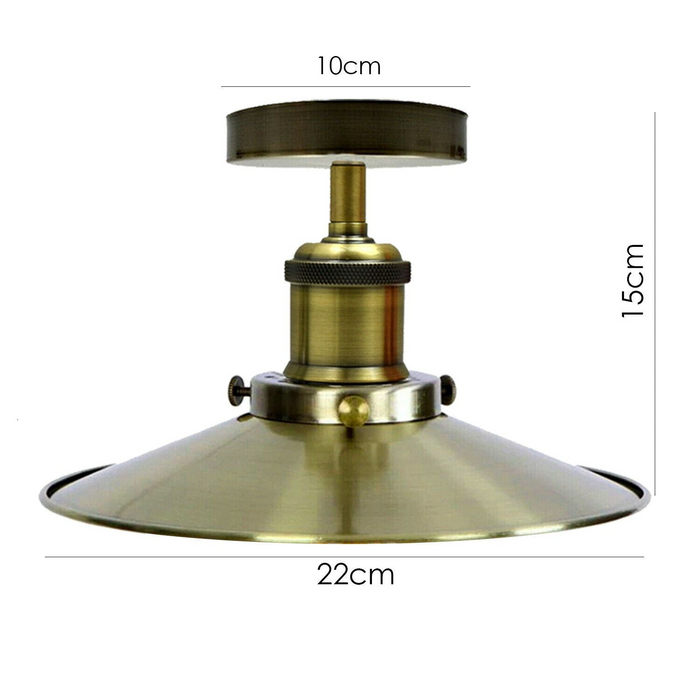 Industrial Flush Ceiling Light | Gary | Metal Shade | Various Colours