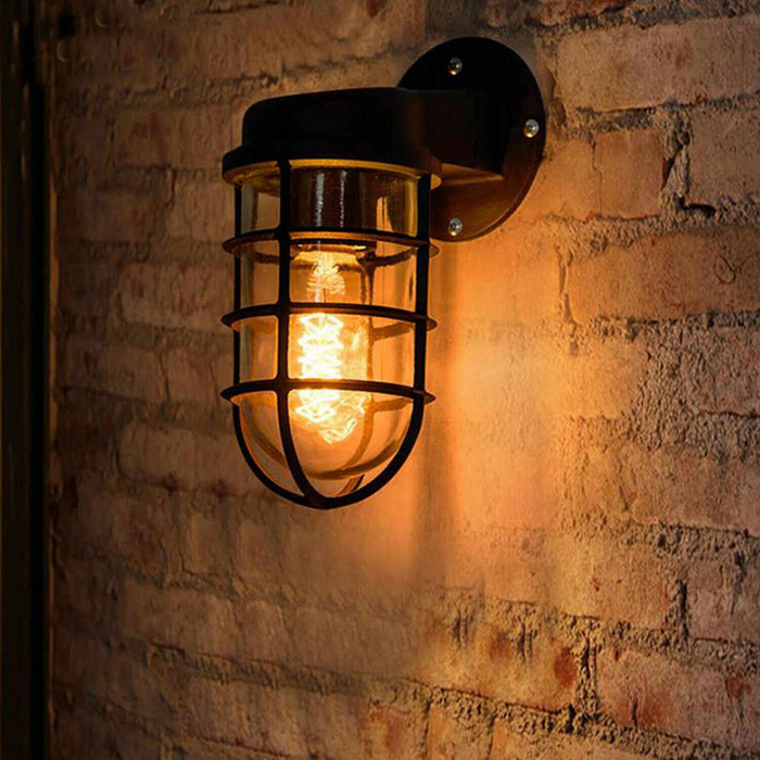 Industrial Wall Light | Grace | Cage Light | Black | 2 Pack