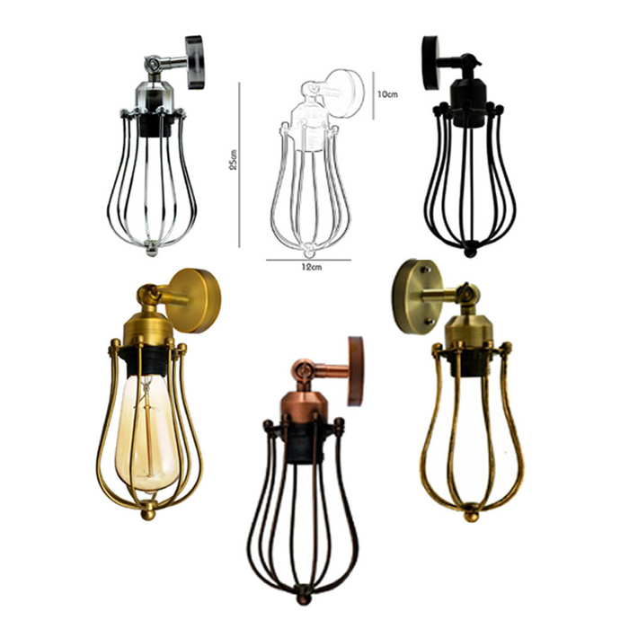 Industrial Wall Light | Isabel | Cage Light | Various Colours