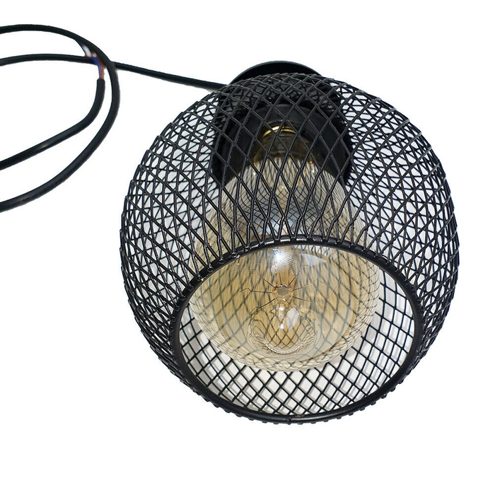 Industrial Pendant Light | Yara | Cage Light | 3 Way | Black
