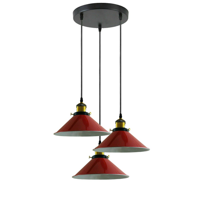 Vintage Cluster Pendant Light | Zara | Metal Shade | Red