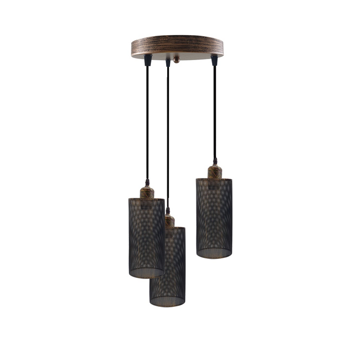 Industrial Cluster Pendant Light | Rapha | Cage Light | Copper | 3 Way