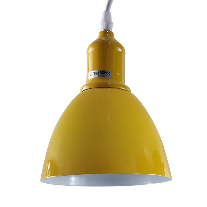 Vintage Pendant Light | Nigel | Metal Cone | 1 Way | Yellow