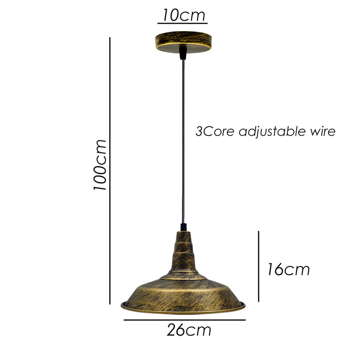 Industrial Pendant Light | Valentin | Aluminium Shade | Brushed Copper