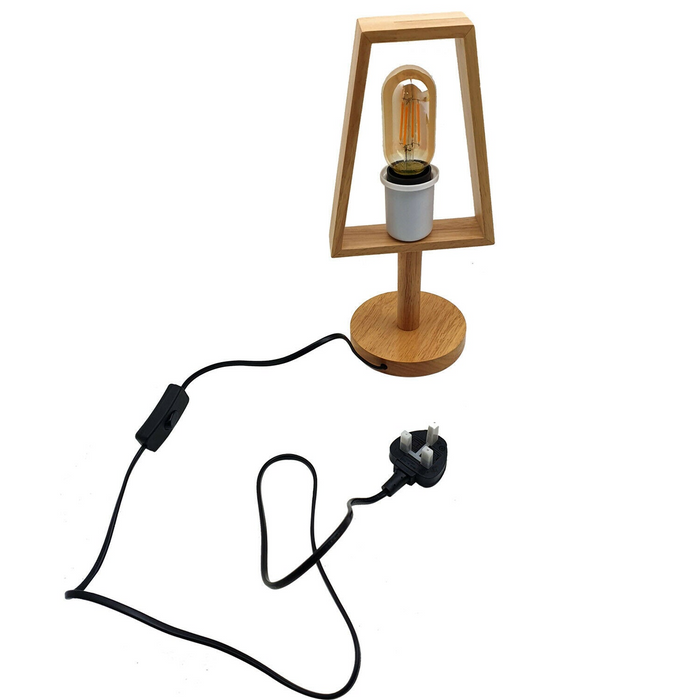 Vintage Table Lamp | Adam | Wooden Style | Wall Plug-in