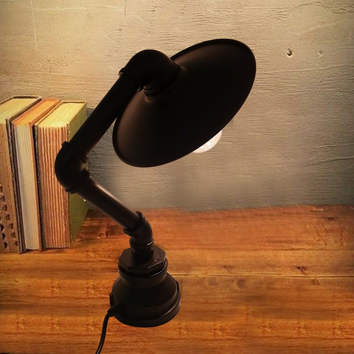 Industrial Table Lamp | Drew | Pipe Lighting | Black