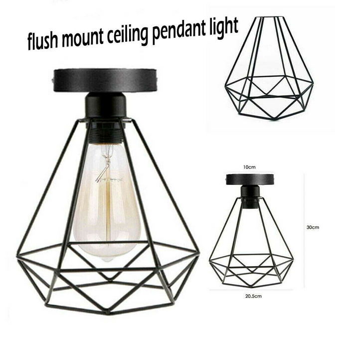Cage Ceiling Light | Fred | Industrial Style | Black
