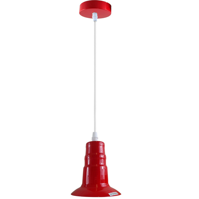 Industrial Pendant Light | Otis | Bulb Holder | 1 Way | Red
