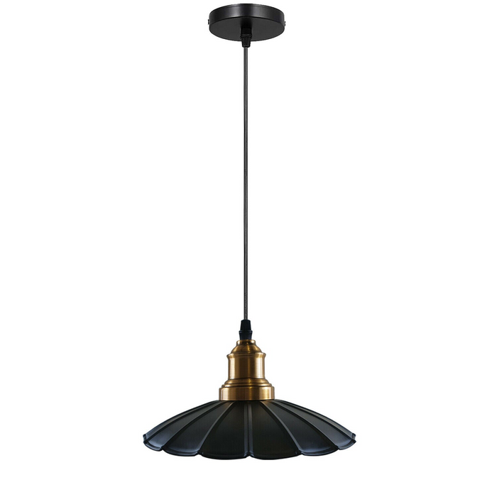 Vintage hanglamp | Oscar | Golvend metaal | 1-weg | Zwart