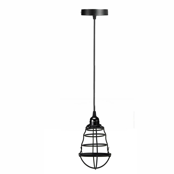 Industrial Pendant Light | Nyla | Cage Light | 1 Way | Black