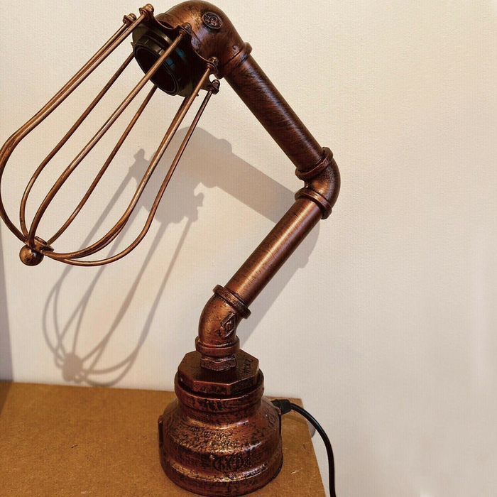Industrial Table Lamp | Nori | Pipe Lighting | E27 Bulb (Optional)