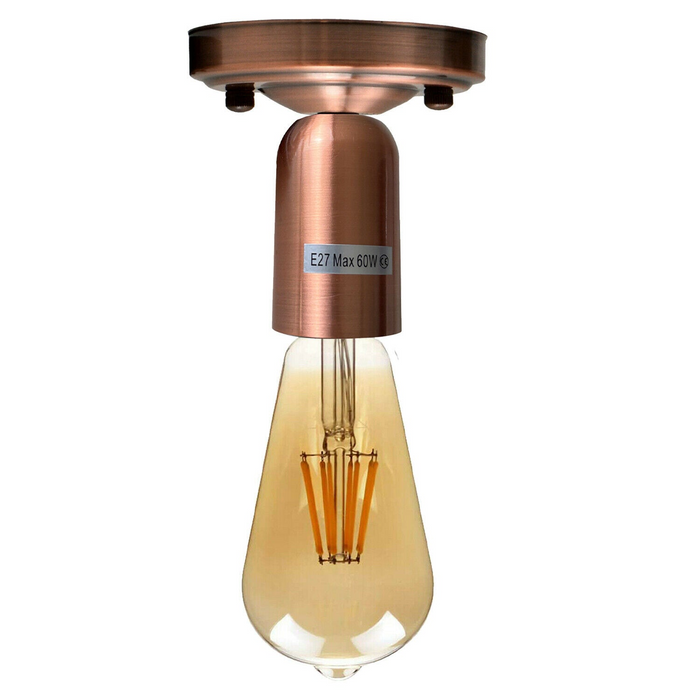 Vintage Bulb Holder | Bruce | E27 Lamp Base | Metal | Copper