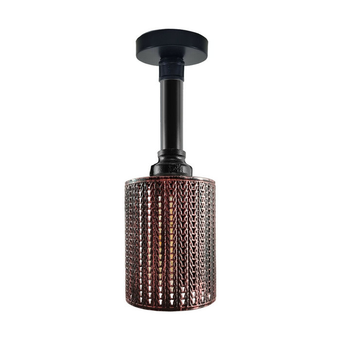 Cage Ceiling Light | Kristy | Industrial Style | Rustic Red